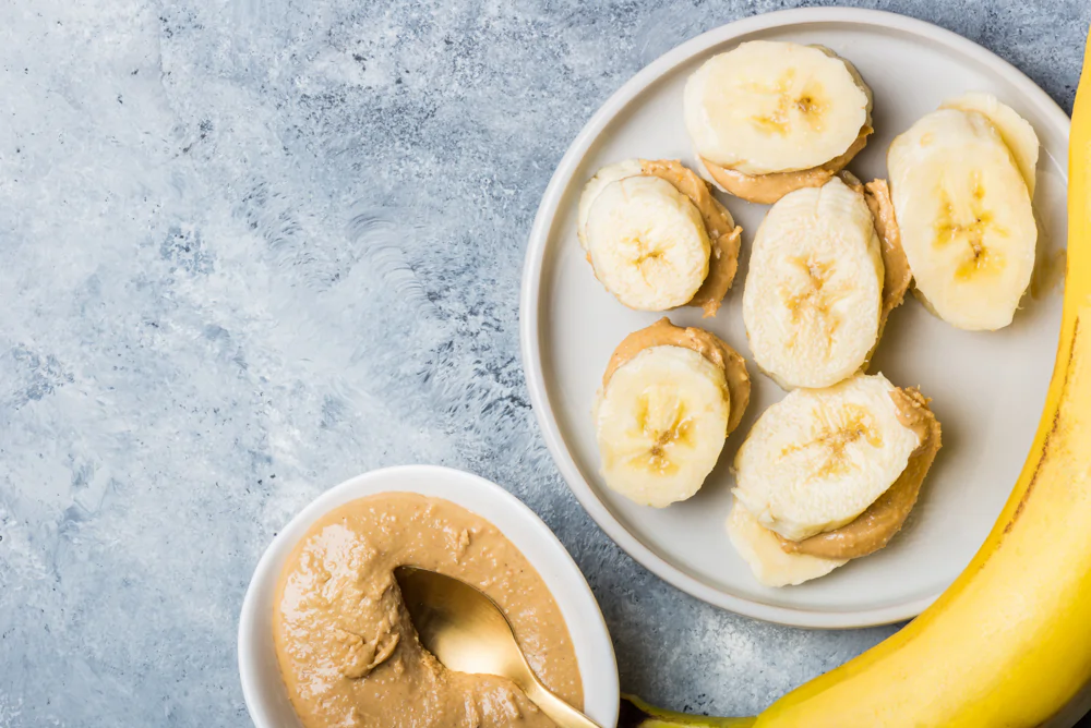 banana + peanut butter before workout