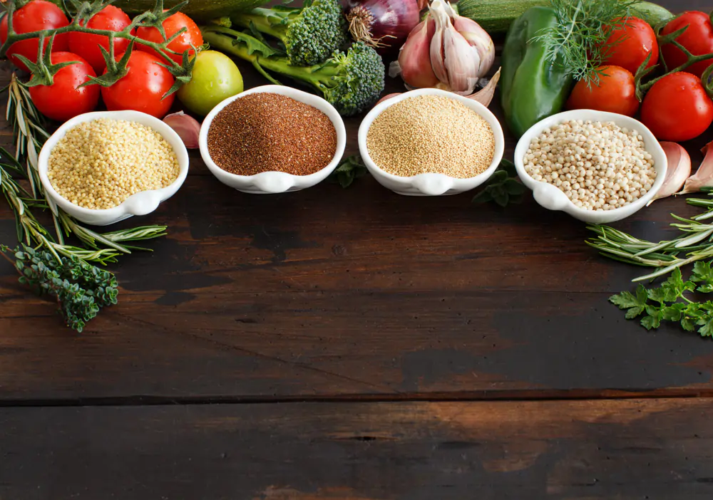 Vegetables and grains as a source of fiber