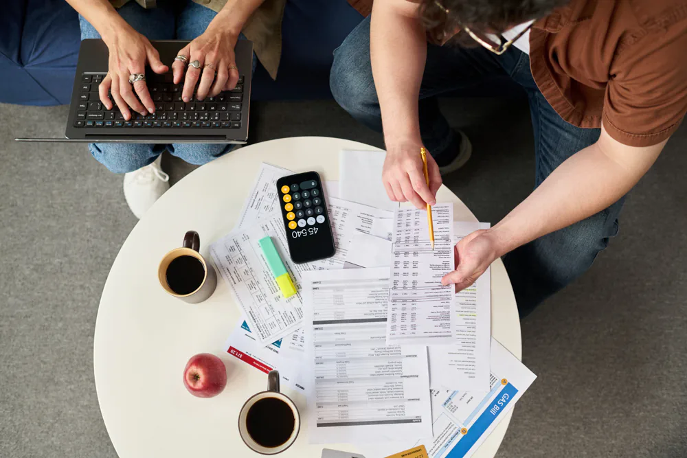Couple planning their finances